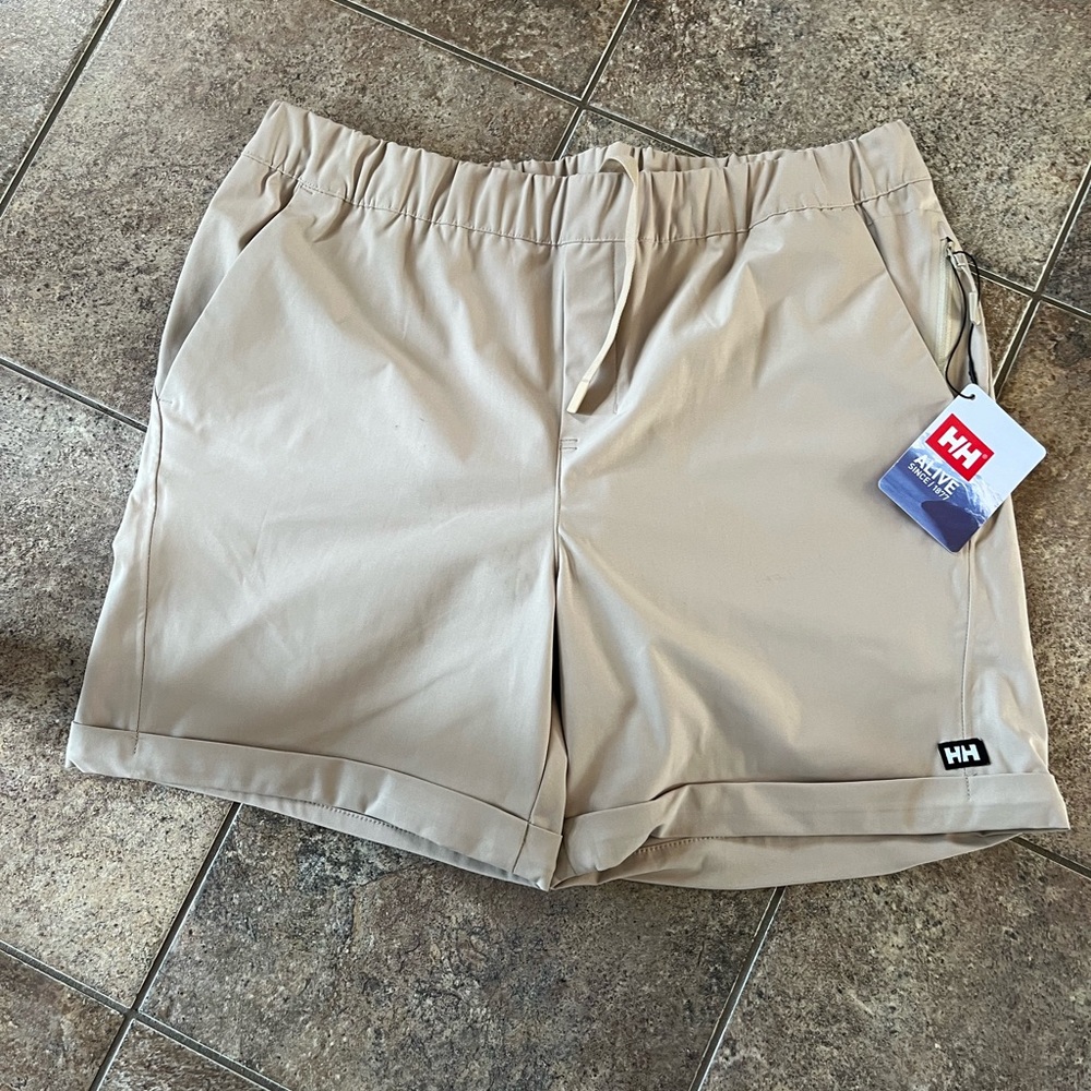 Helly Hansen Tan Athletic Shorts with Elastic Waistband